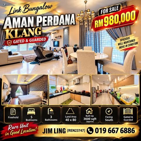 Link Bungalow AMAN PERDANA KLANG Fully Renovated 1