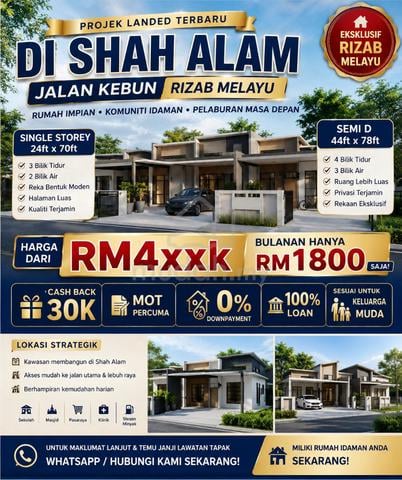 Semi D & Single Storey Di Jalan Kebun Dari RM4xxk Bulanan RM18xx 1