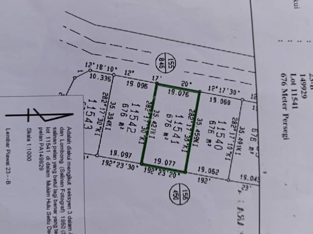 tanah berkeluasan 676meter persegi 1
