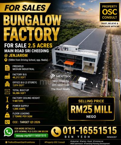 Limited Lot!! Bukit Seri Cheeding 2. 5acre Brand New Detached Factory 1