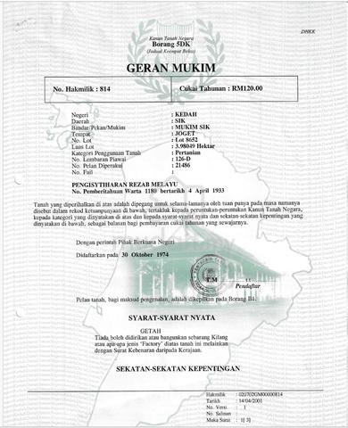 Cheap Agriculture Land for Sale in Sik, Kedah (Price drop!!) 1