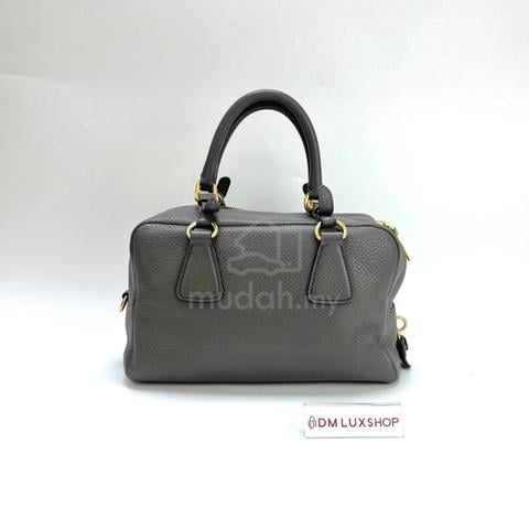 Preloved Prada Grey Bauletto Boston Bag GHW - photo 2 of 6