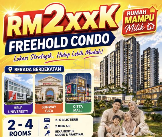 7KM to Kota Damansara, 260K FREEHOLD CONDO near DASH Highway 1