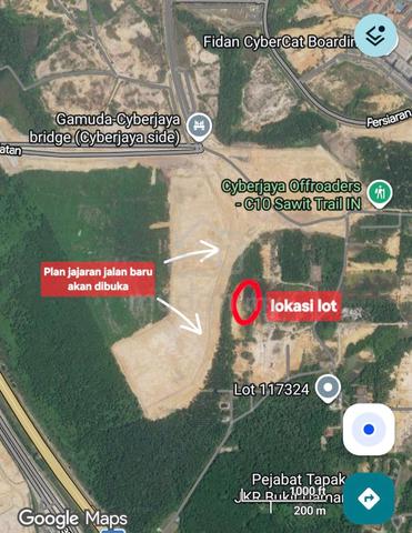 OFFER 7244 sf [LOT BANGLO Bkt Damar] Plot Near Exit Gamuda CYBERJAYA 1