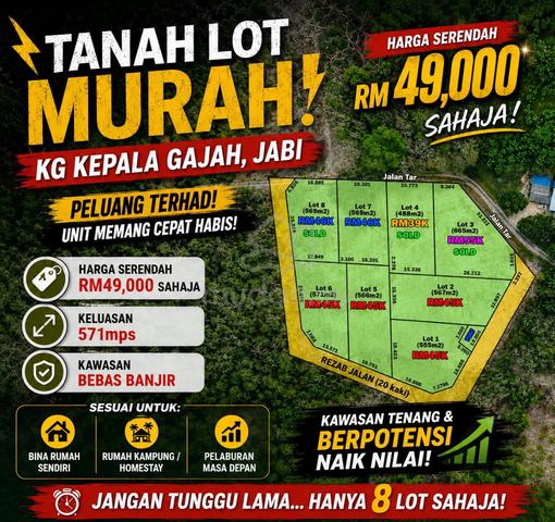 Tanah Lot Murah Di Kepala Gajah, Jabi 1
