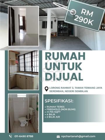 Rumah untuk dijual | TAMAN TEMIANG JAYA SEREMBAN 1