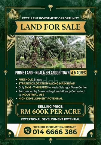 Land For Sale Main Road Kuala Selangor Town 1