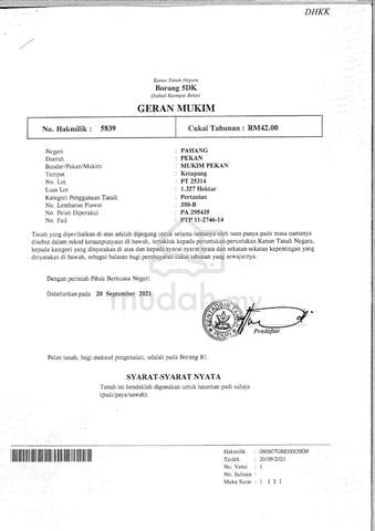 Tanah di Ketapang, Pekan untuk dijual! (Dekat SMK Pekan) 1