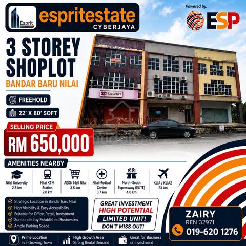 3 STOREY SHOPLOT FOR SALE @ Bandar  Baru Nilai, NEGERI SEMBILAN 1