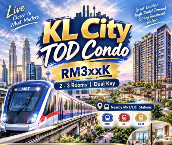 TRX/KLCC View【 LRT/MRT Sungai Besi - 2 stations to KL Sentral 】2 Rooms Dual Key 1