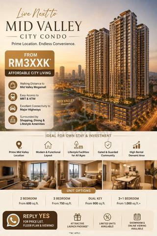 Mid Valley City [RM1.3k Monthly] [Link LRT] [Ready to Move in] 1
