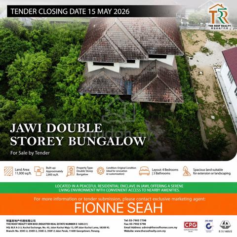 Tender Land Jawi Double Storey Bungalow | Large Land | Tender Sale 1