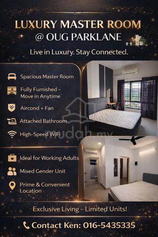 OUG Parklane Master Room Direct Owner Free Wifi Fully Furnisher Left 1 1