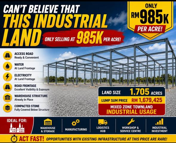 1.7 acres Industrial land for sale 1
