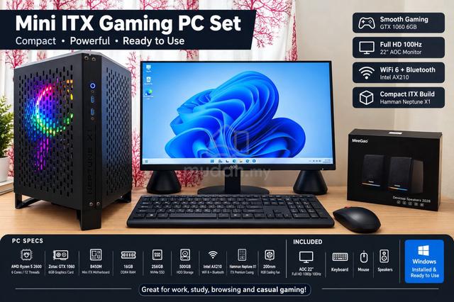 Gaming PC ITX Ryzen 5 2600 GTX1060 6GB 16GB RAM - photo 2 of 4