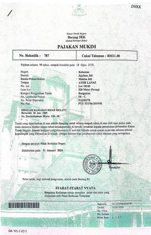 Tanah Lot Banglo Mampu Milik Kg Wakaf Zink, Jeli 1