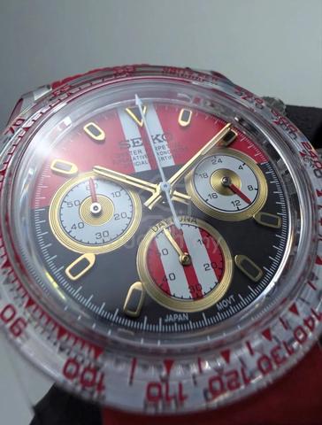 Custom S. Mod 39mm Racing Red Clear Plastic - photo 6 of 6