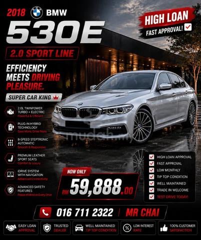 -2018 Bmw 530e 2.0 SPORT LINE (A) SUPER CAR KING - 1