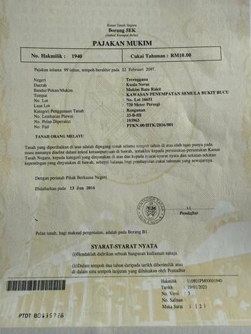 Tanah dan rumah kayu untuk dijual di bandar baru kuala nerus 1