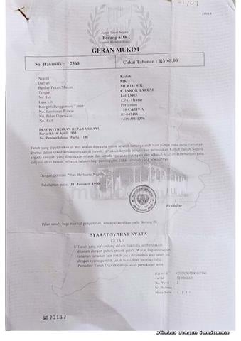 TANAH 4.3 Ekar di SIK, Kedah Jual SEGERA 1