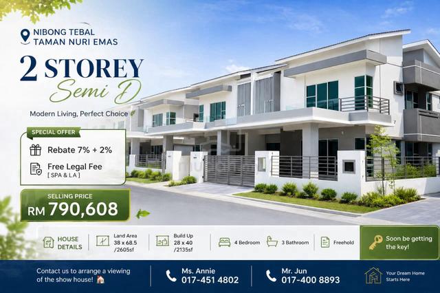 New Project_2 Storey Semi D_1% Downpayment only_CCC soon near Jawi Tol 1