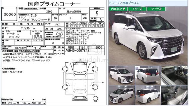 2023 Toyota ALPHARD 2.5 Z Side Steps Gred 5A 7K Km - 2