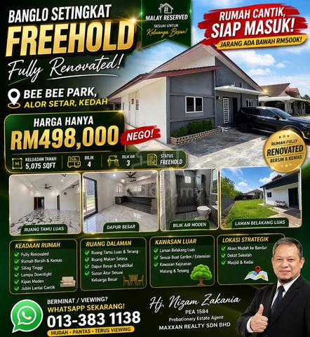Banglo Setingkat Freehold 4R3B Bee Bee Park , Alor Setar 1