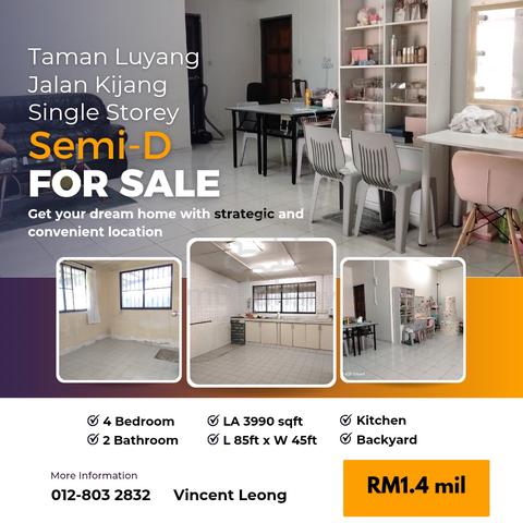 Taman Luyang Single Storey Semi D Jalan Kijang Foh Sang Damai No Flood 1