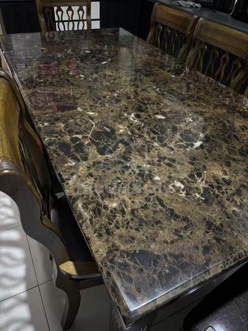 Marble Dining Table 8 Set Chair - photo 3 of 4