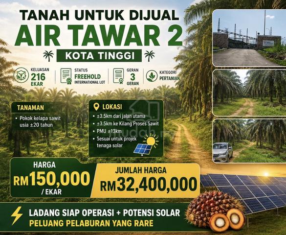 Land For Sale @ Air Tawar Kota Tinggi 1