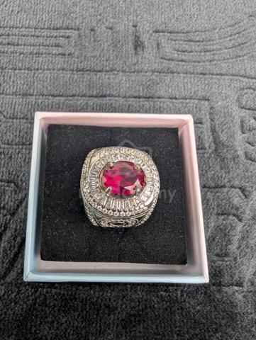 Cincin Permata Delima Siam Ring Micro Setting - photo 3 of 5