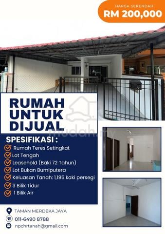 Rumah Murah Untuk Dijual  | TAMAN MERDEKA JAYA 1