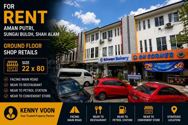 Ground floor shop, Aman Putri, Sungai Buloh, Shah Alam, Elmina 1