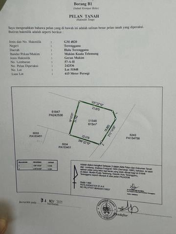 615mp di Kg Kuala Telemong Tepi Simpang susur LPT2 B.Payung-Telemong 1