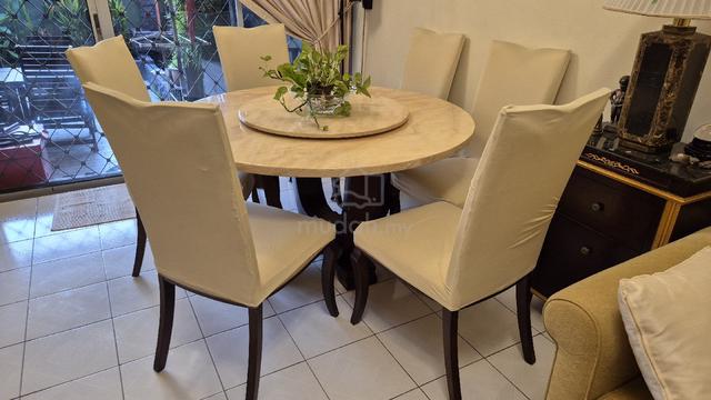 Elegant Round Marble Dining Table with 6 chairs - photo 2 of 6