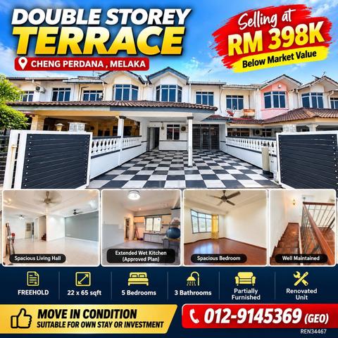 BEST VALUE Freehold 2 Storey Terrace Taman Cheng Perdana Melaka Town 1