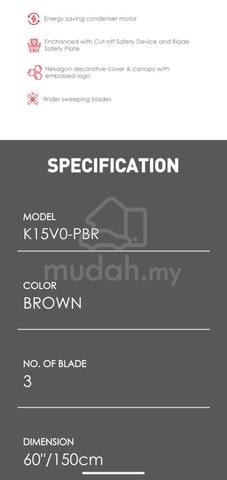 1 unit of KDK K15V0-PBR 60" Ceiling Fan Brown - photo 4 of 6