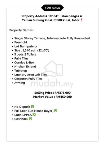 Single Storey Fully Renovated @ Kulai | Selling Below Market Value 2
