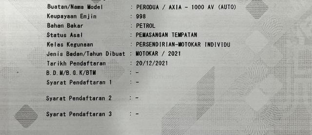 2021 Perodua AXIA 1.0 AV (A) [SERVICE PERODUA] - 2
