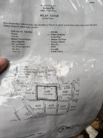 Tanah Untuk Di Jual – SUNGAI DUA, KUALA PILAH 1