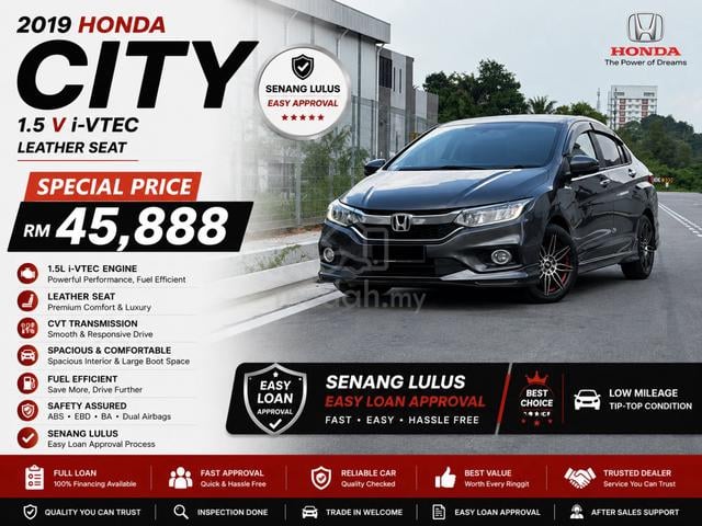 2019 Honda CITY 1.5 V GM6.5 FACELIFT (A) FULL LOAN - 1