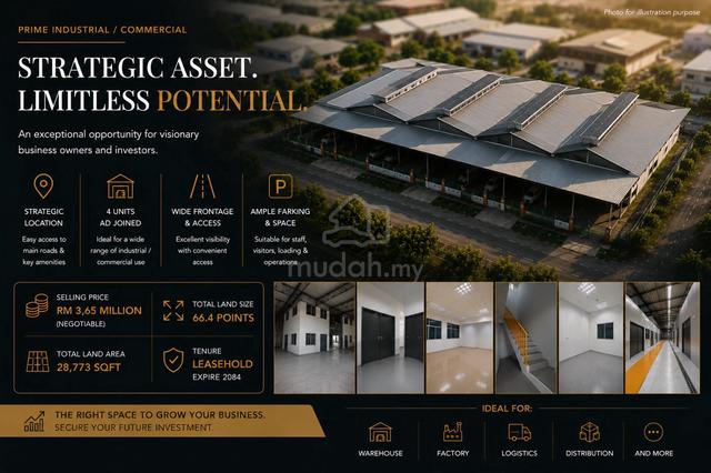 4 Units Double Storey Industrial Warehouse For Sale at Senadin Miri 1