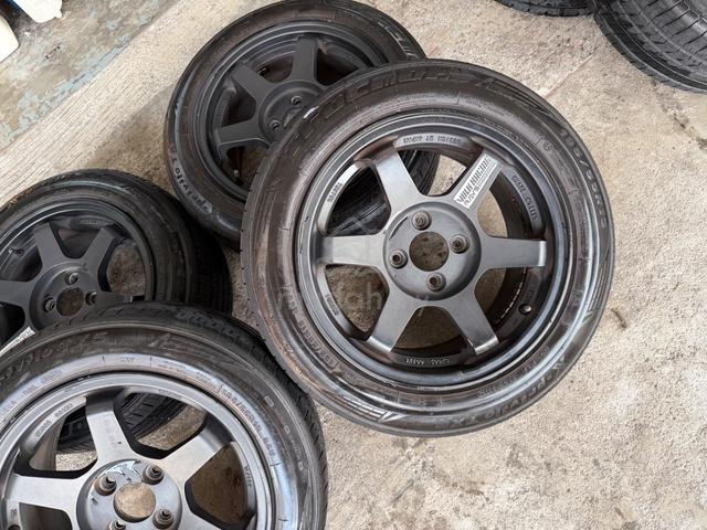 Rim te37 matt black 15 inch tayar 70% blm flx alza - photo 3 of 6