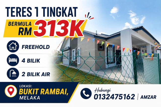Rumah Baru Freehold di Bukit Rambai Melaka 1