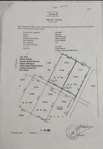 Tanah di sabak Bernam Selangor..keluasan 3.3ekar untuk dijual 1