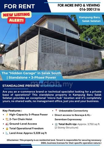 Standalone 2-Storey Workspace Compound in Kampung Baru Salak Selatan 1