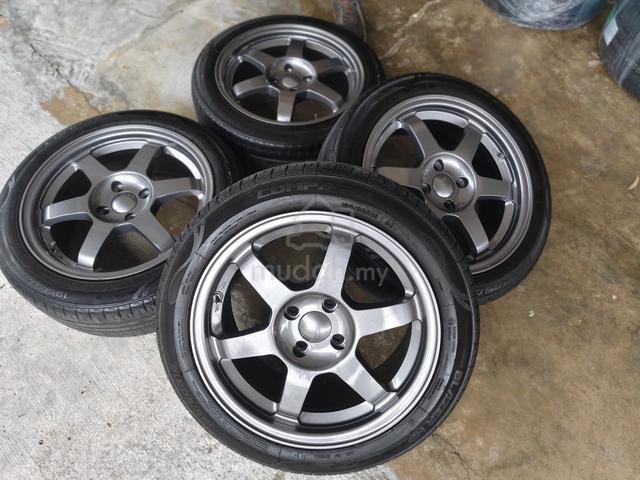 Rim second 16 TE37 siap tayar myvi city vios gm6 - photo 4 of 5