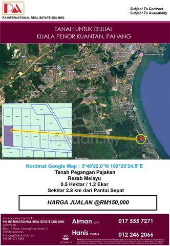 TANAH UNTUK DIJUAL KUALA PENOR,KUANTAN, Pahang 1