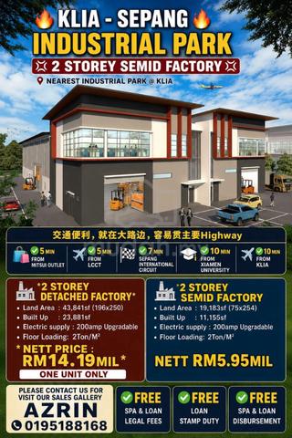 2 Storey SemiD Factory ,KLIA - Sepang Industrial Park 1