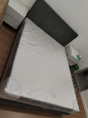 Queen size bed frame and mattress for sale.  - photo 6 of 6